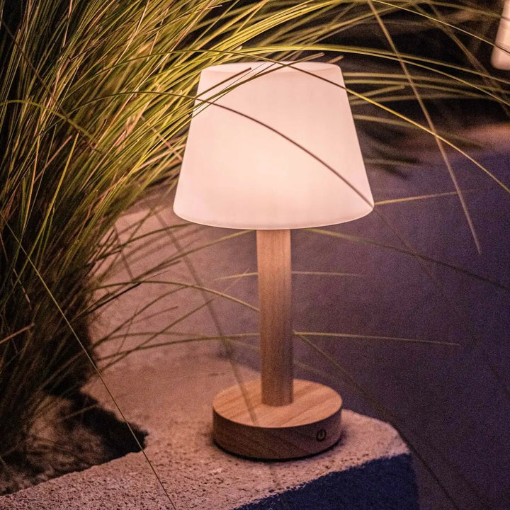 Zoë Lichtbruine Houten Oplaadbare Tafellamp | Dimbaar, USB-C, batterijduur van 80 uur