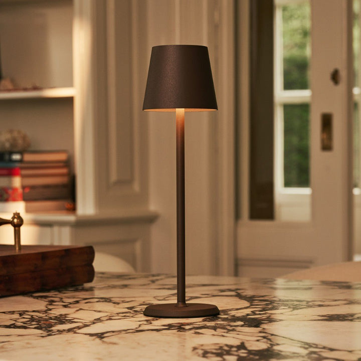 Jasper Mocha Brown - Draadloze lamp met batterij L metaal, dimable en 3 lichtstadia