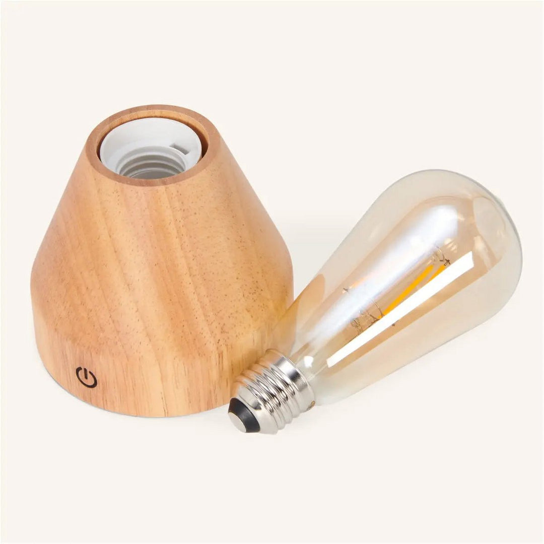 Zavi lichtbruine oplaadbare LED-tafellamp – draadloos, dimbaar, batterij met een gebruiksduur van 80 uur