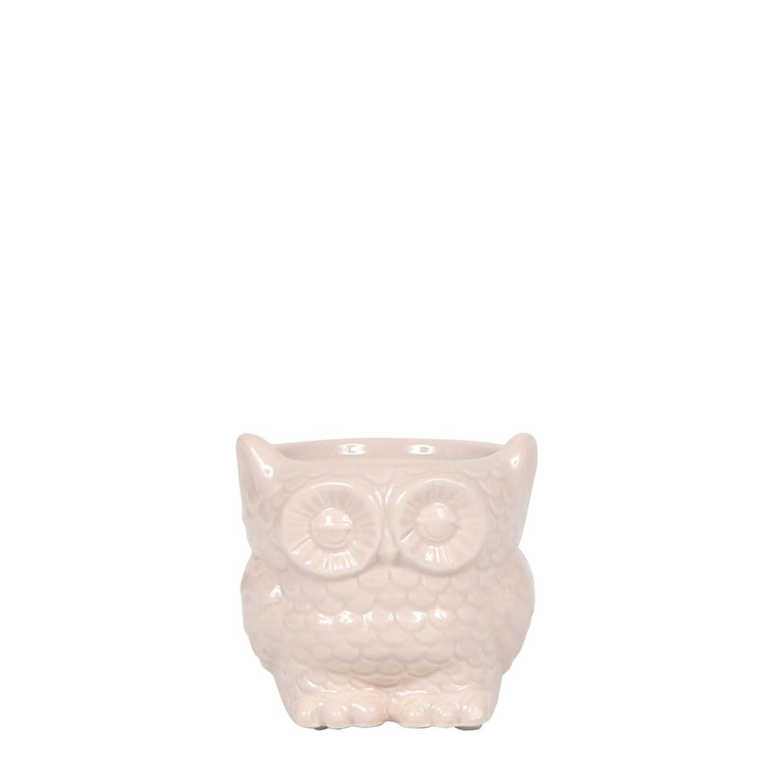 Kolibri Home | Owl bloempot - Nude kleurige keramieken sierpot - potmaat Ø6cm