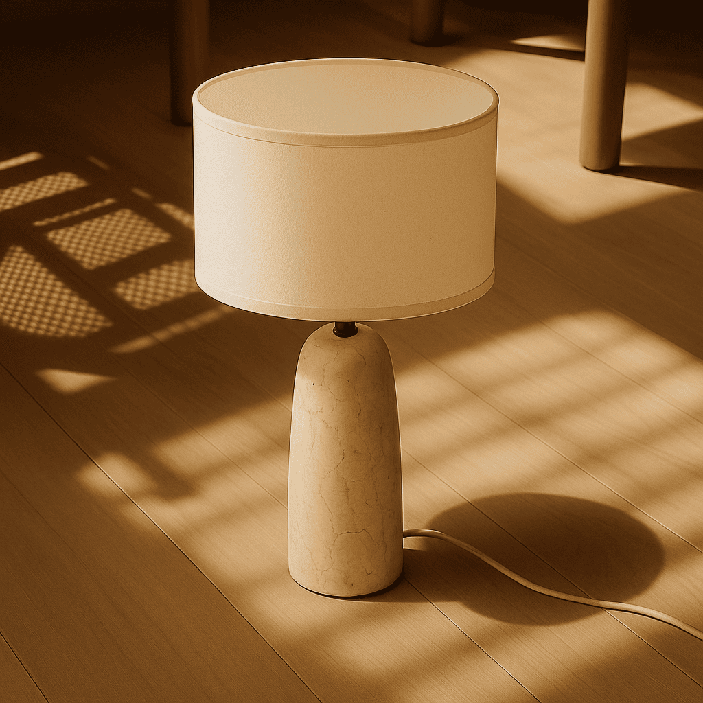 Charlotte Marmeren Lamp met Katoenen Kap – Elegante verlichting voor uw huis
