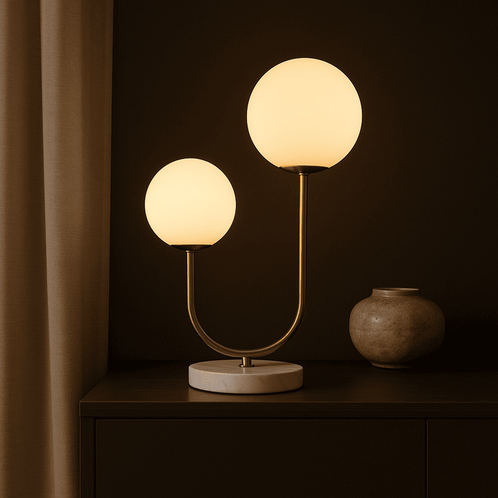Giorgia Elegant Marble Lamp - Elegante tafellamp met matglazen lampen