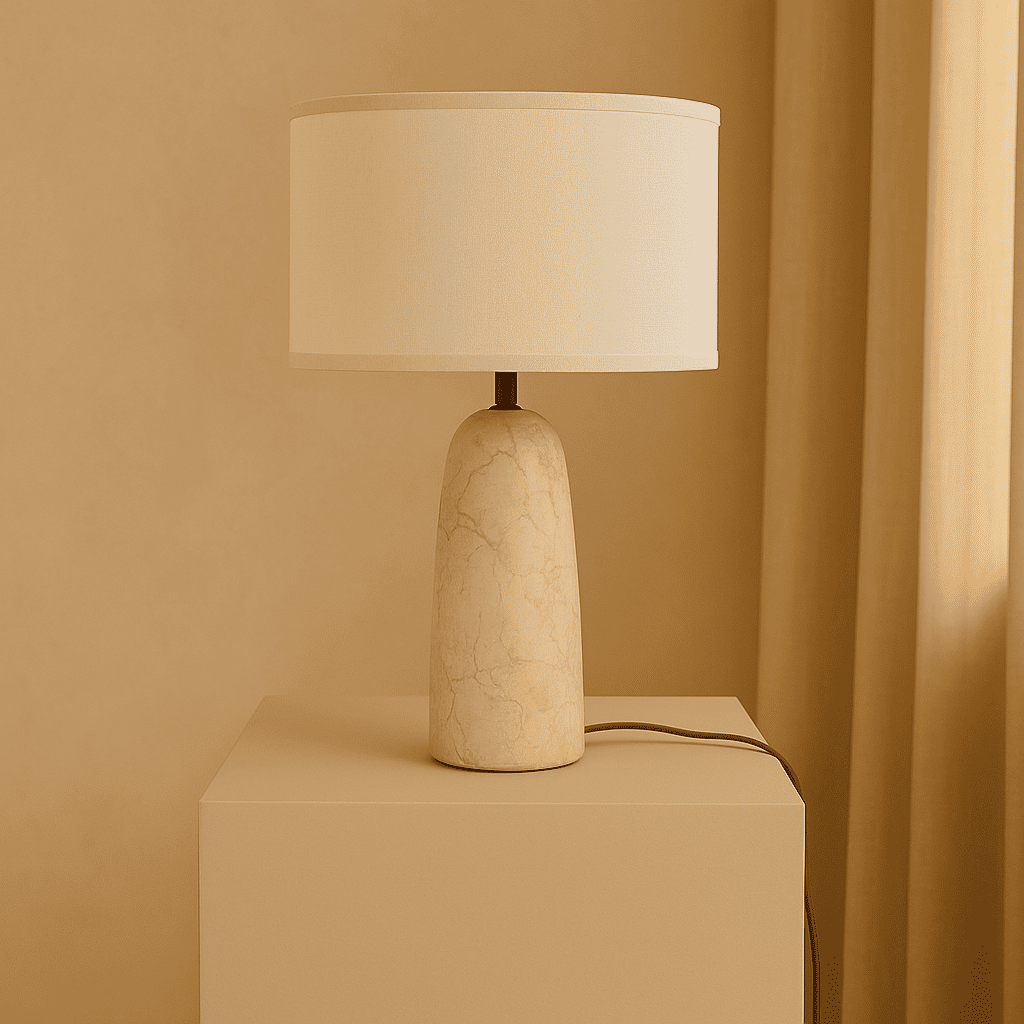 Charlotte Marmeren Lamp met Katoenen Kap – Elegante verlichting voor uw huis