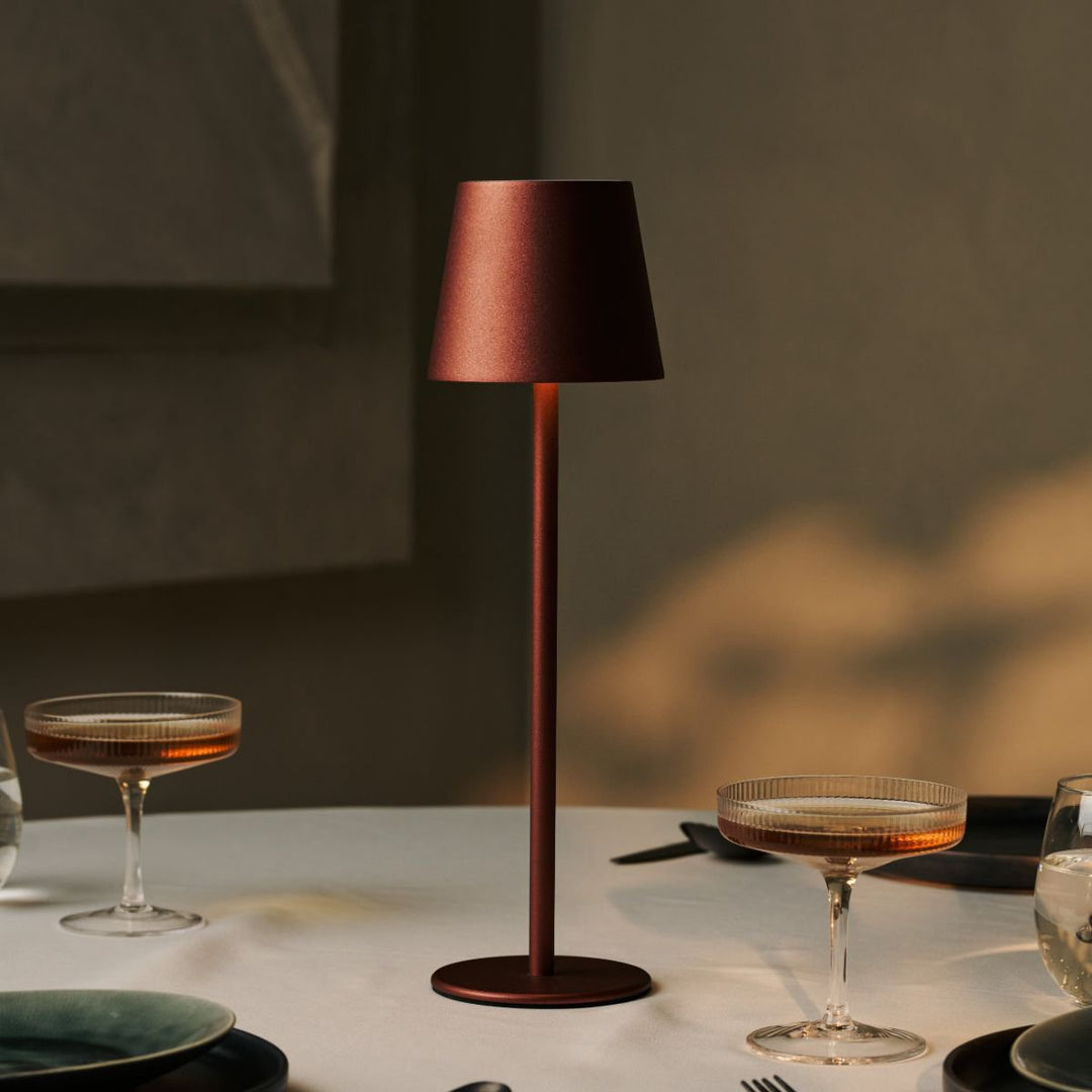 Jasper Bronze - Draadloze lamp met batterij L metaal, dimable & 3 lichtstadia