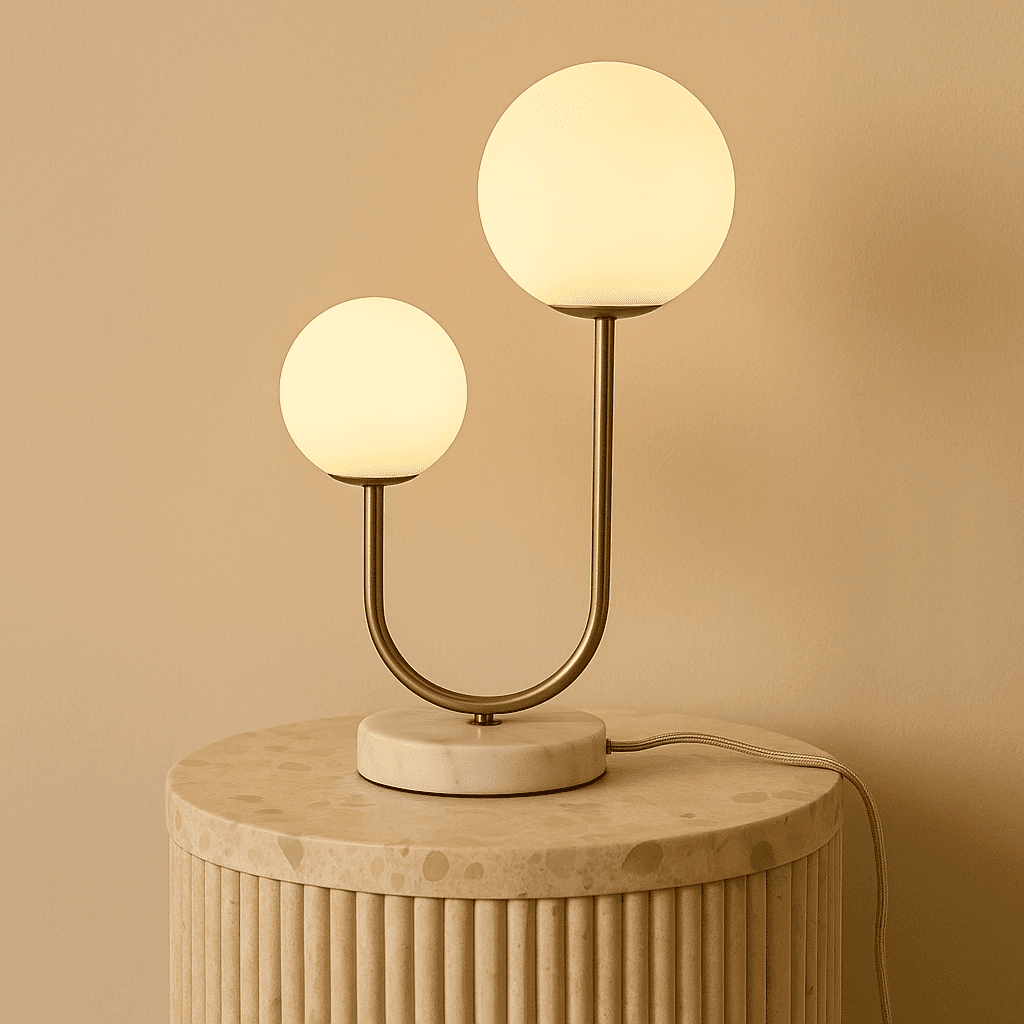 Giorgia Elegant Marble Lamp - Elegante tafellamp met matglazen lampen