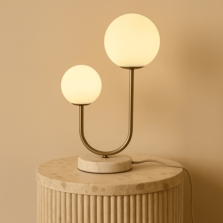 Giorgia Elegant Marble Lamp - Elegante tafellamp met matglazen lampen