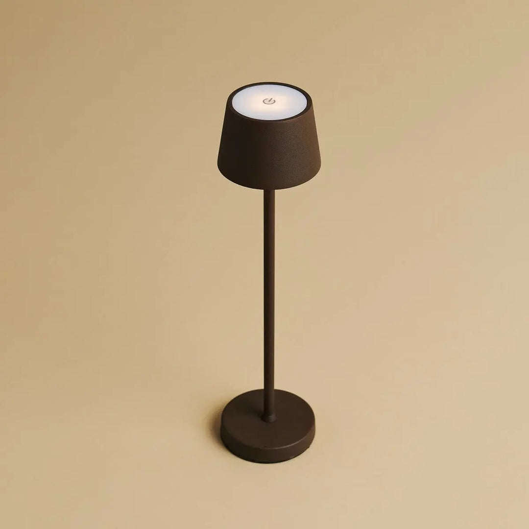Vondel Mocha Brown oplaadbare en draadloze lamp perfect voor horeca -industrie - draadloos oplaadbaar via laadstation