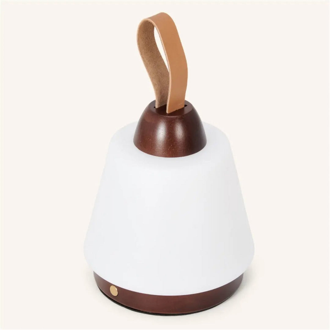 Liv donkerbruine oplaadbare lamp – leren band, dimbaar, 3 lichtmodi, draadloos