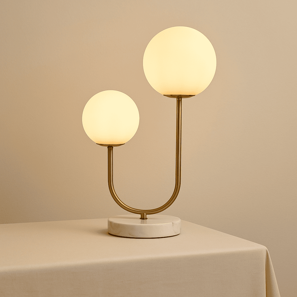 Giorgia Elegant Marble Lamp - Elegante tafellamp met matglazen lampen