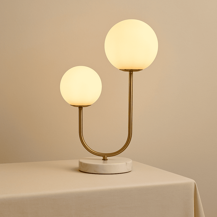 Giorgia Elegant Marble Lamp - Elegante tafellamp met matglazen lampen