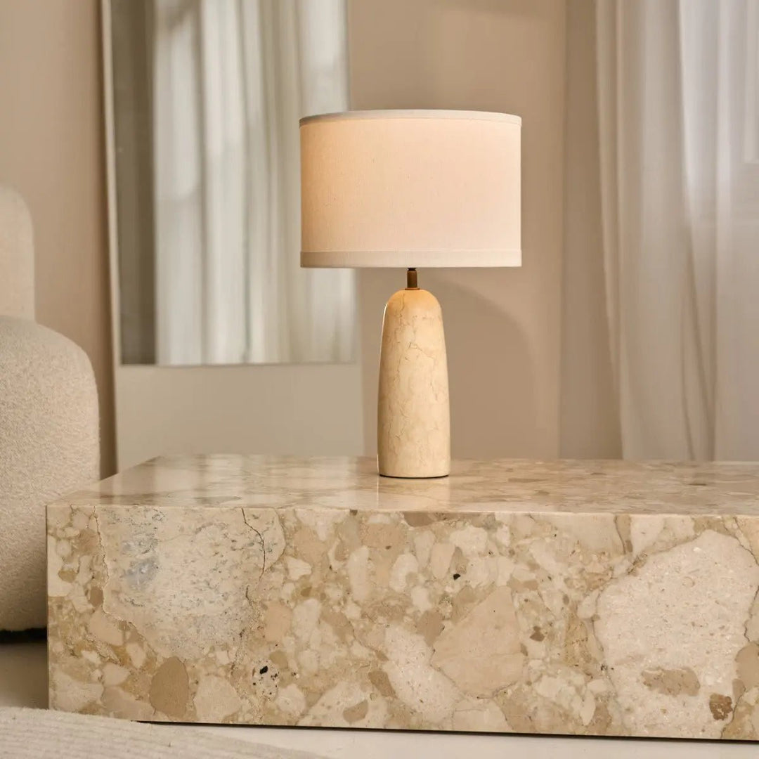 Charlotte Marmeren Lamp met Katoenen Kap – Elegante verlichting voor uw huis