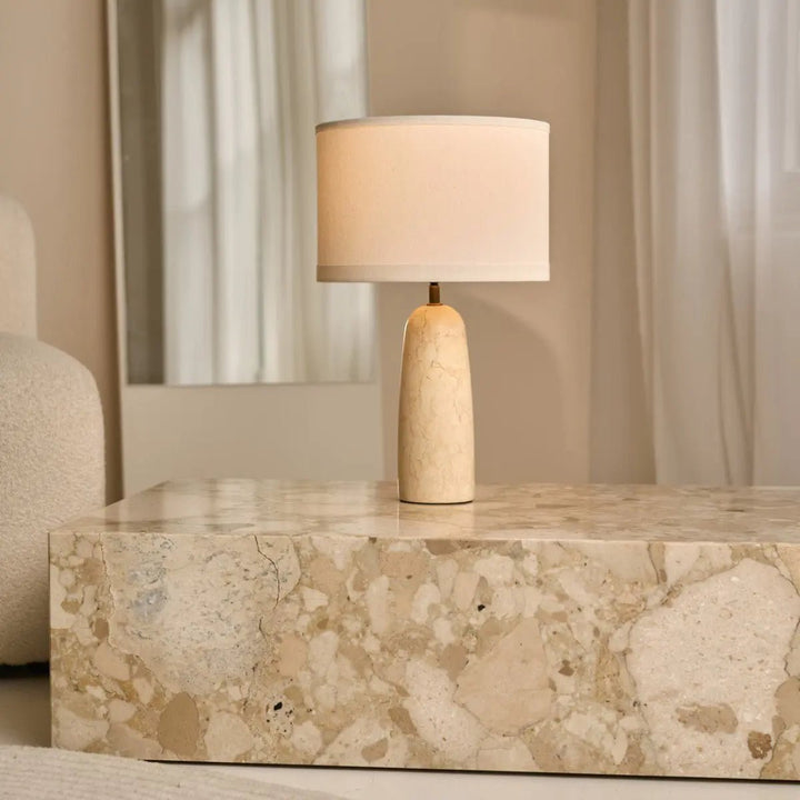 Charlotte Marmeren Lamp met Katoenen Kap – Elegante verlichting voor uw huis
