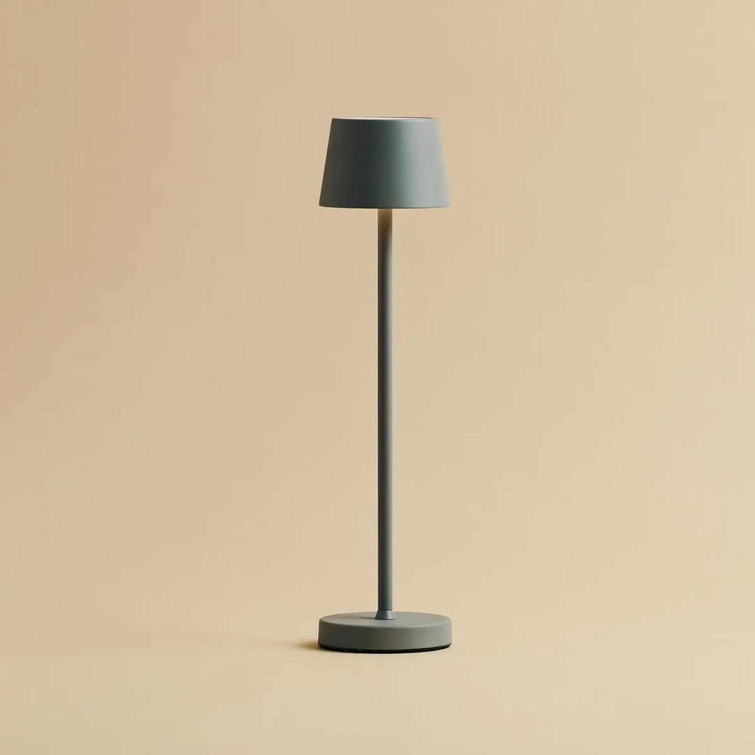 Combi Set Professional – 4 x Vondel Mini Mouse Grey Rechargeable Table Lamps & 1 x Amstel Wireless Charging Station with Q1-Technology – Perfect for Restaurants, Hospitality & Hotels