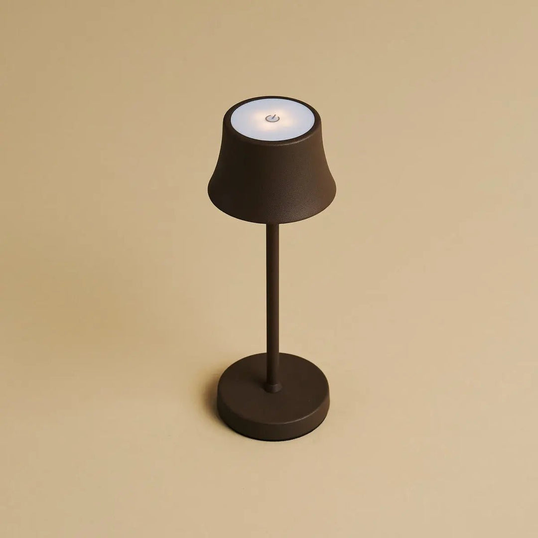 De pijp mini mokka bruin oplaadbare tafellamp - draadloos opladen, dimbare lamp en 3 lichte kleuren