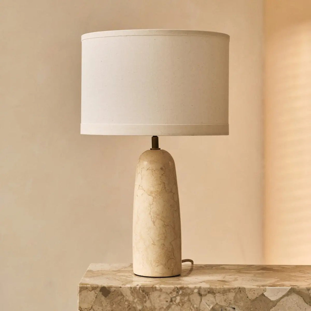 Charlotte Marmeren Lamp met Katoenen Kap – Elegante verlichting voor uw huis