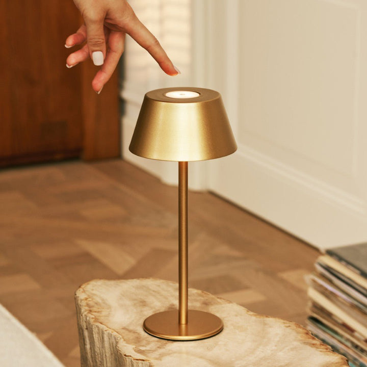 Milou Gold - tafellamp zonder kabel L Modern, Design & 3 Light Modi