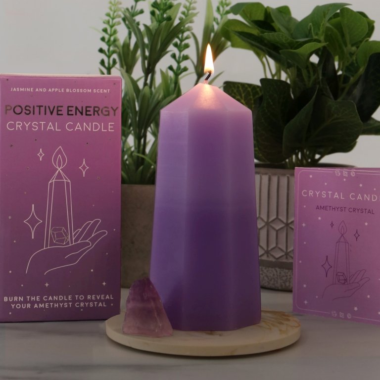 Gift Republic Kristalvormige Kaars Met Amethist