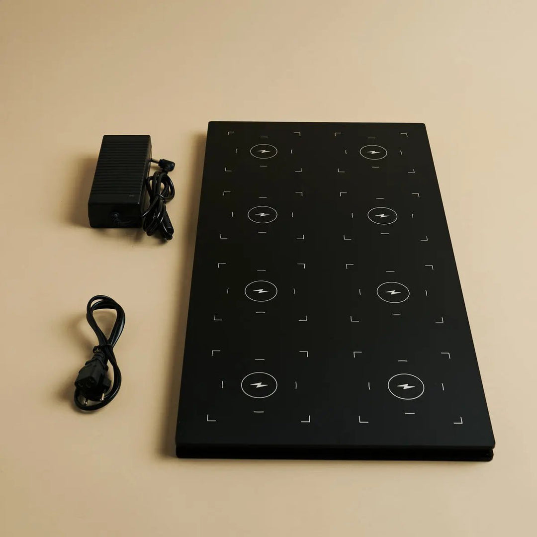 Combi Set Professional-8 X de Pijp Mini Mouse Gray oplaadbare tafellampen & 1 x Central Station Wireless Laying Station met Qi-Technology-Perfect voor restaurants, gastvrijheid en hotels