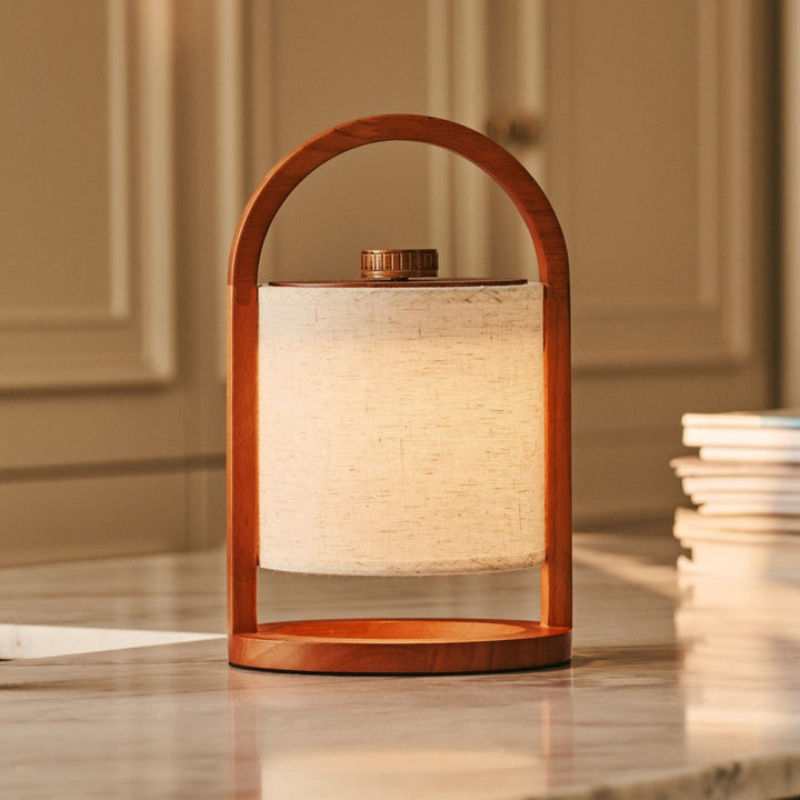 Rivierkastanje houten oplaadbare lamp - dimbaar en draadloos licht