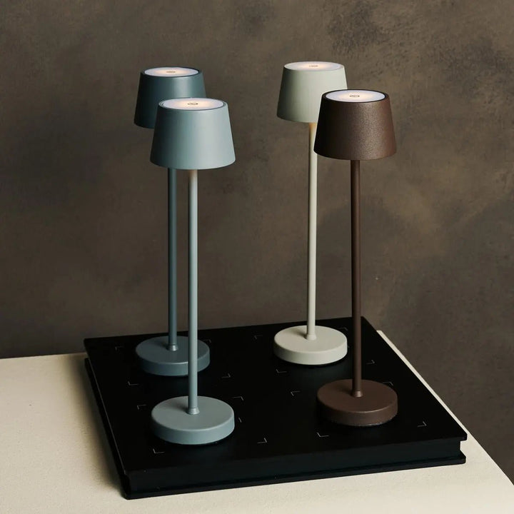 Vondel Mini Shadow Gray Oplaadbare en draadloze lamp perfect voor horeca -industrie - draadloos oplaadbaar via laadstation