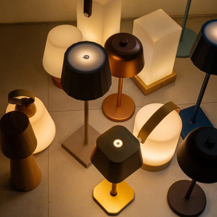 Zayn lichtbruine houten oplaadbare lamp L Dimmable & draadloze en goede batterij