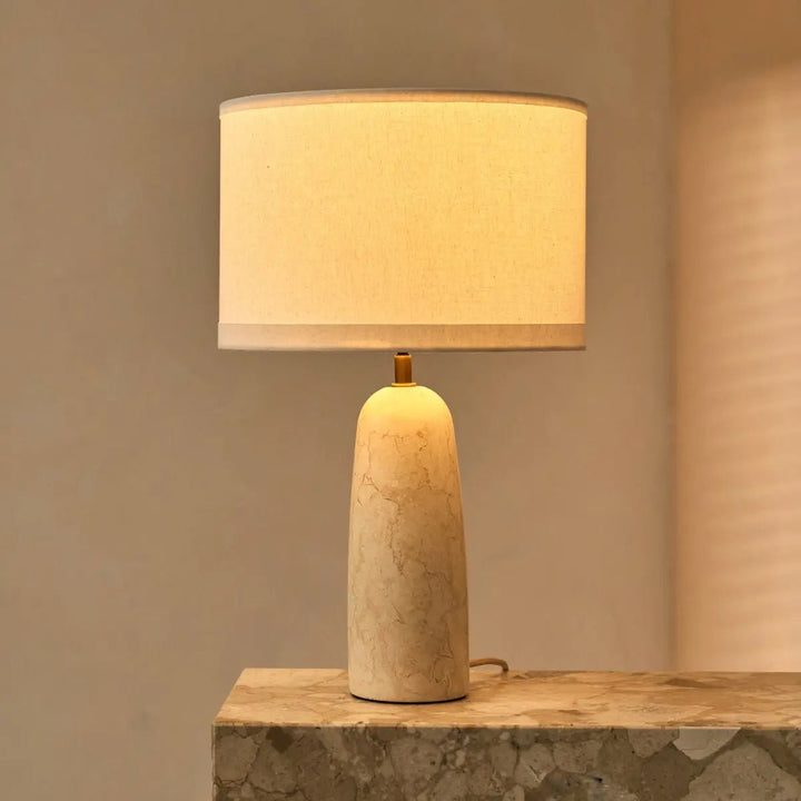 Charlotte Marmeren Lamp met Katoenen Kap – Elegante verlichting voor uw huis