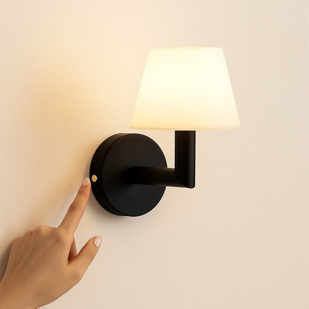 Ted Black houten oplaadbare wandlamp | Draadloze en dimbare verlichting