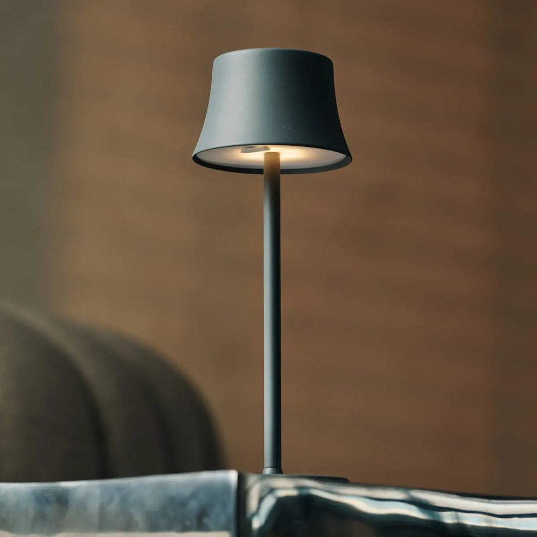 Combi Set Professional-8 X de Pijp Mini Mouse Gray oplaadbare tafellampen & 1 x Central Station Wireless Laying Station met Qi-Technology-Perfect voor restaurants, gastvrijheid en hotels