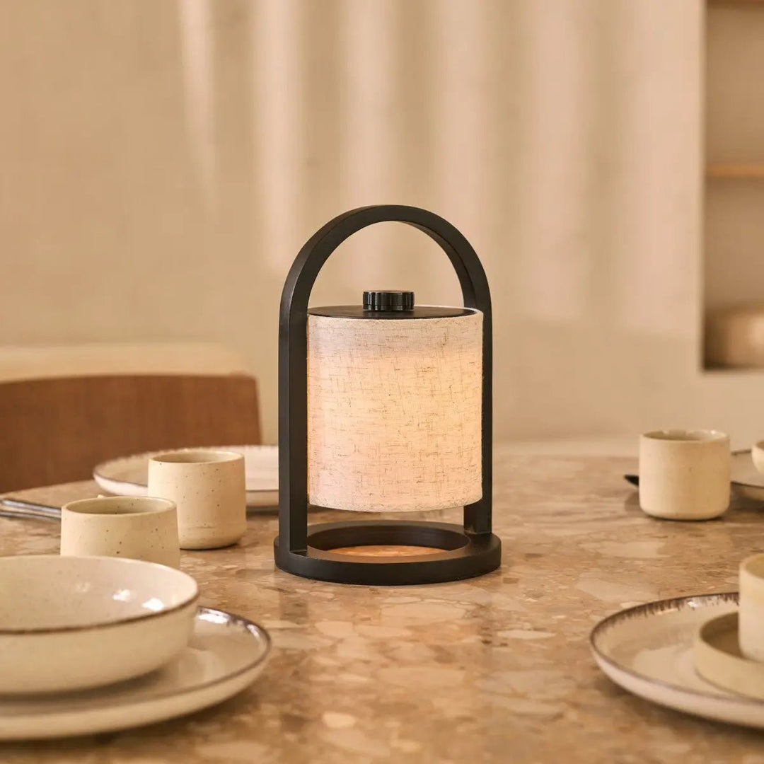 River Black draadloze houten lamp – Oplaadbaar en dimbaar