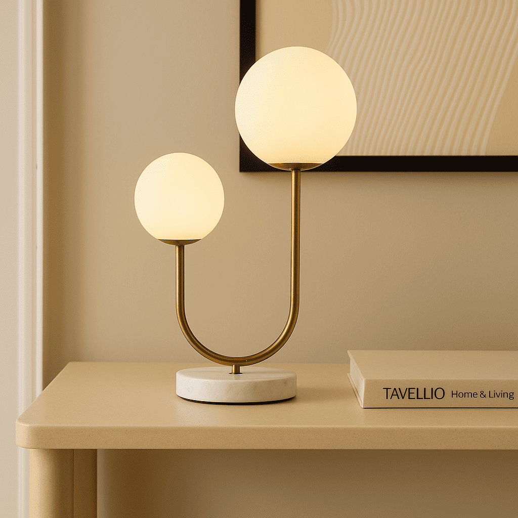 Giorgia Elegant Marble Lamp - Elegante tafellamp met matglazen lampen