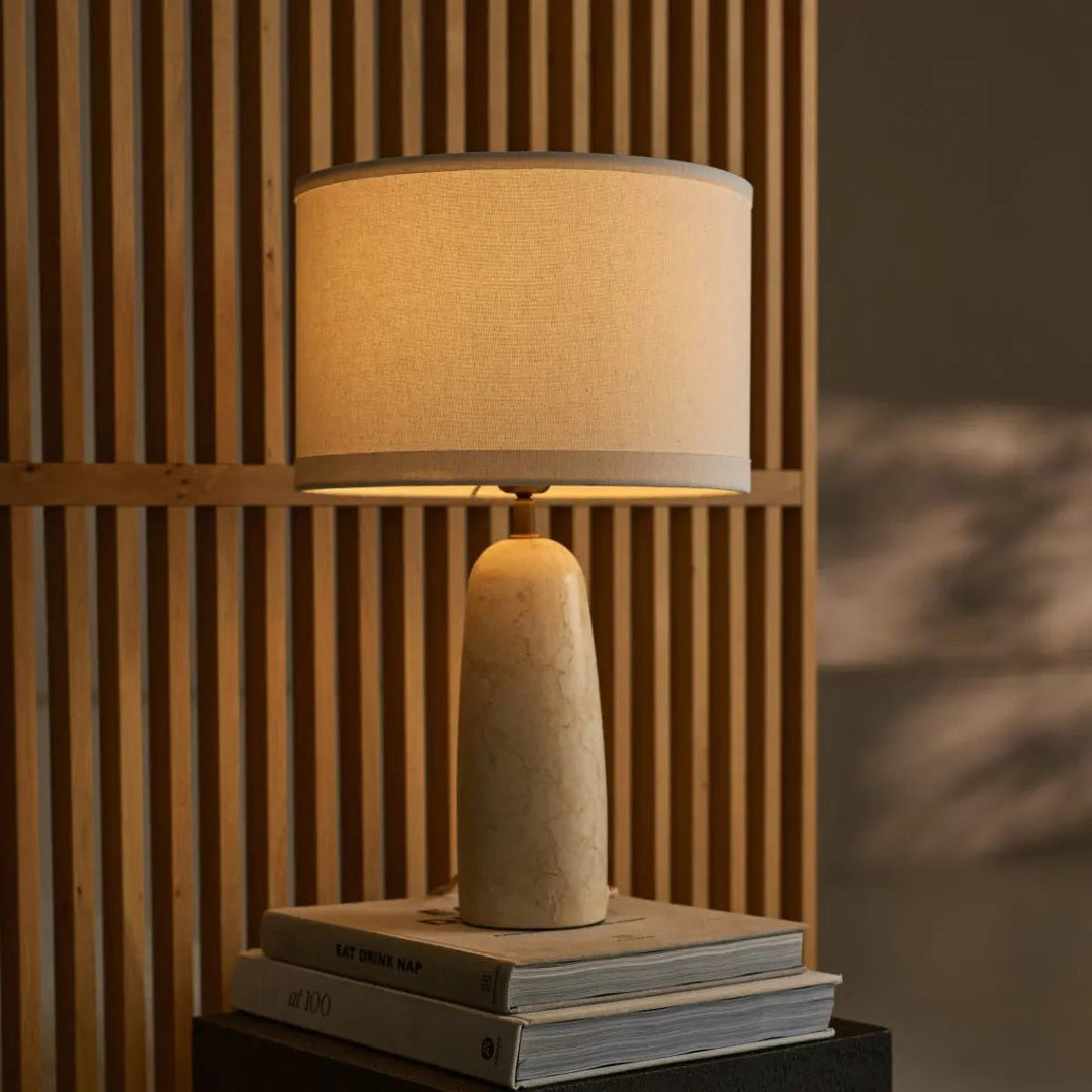 Charlotte Marmeren Lamp met Katoenen Kap – Elegante verlichting voor uw huis