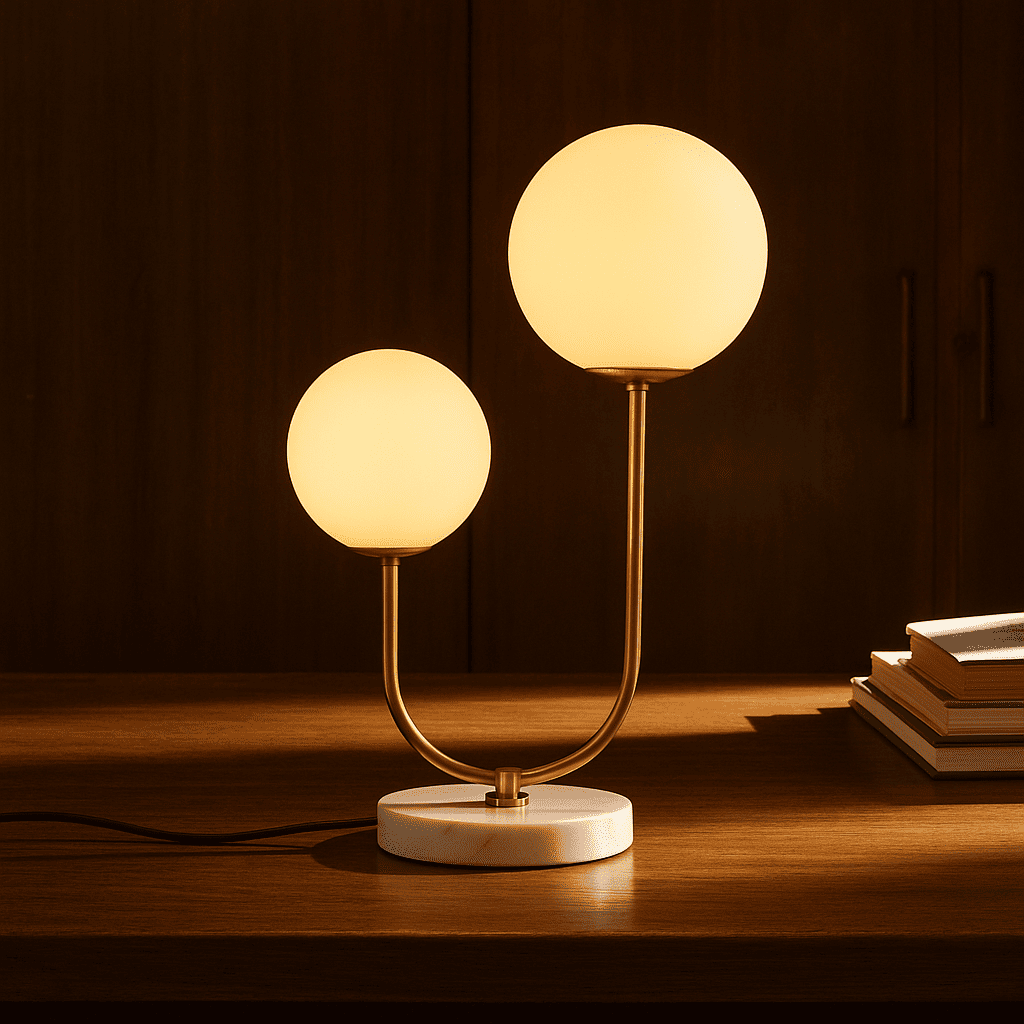 Giorgia Elegant Marble Lamp - Elegante tafellamp met matglazen lampen