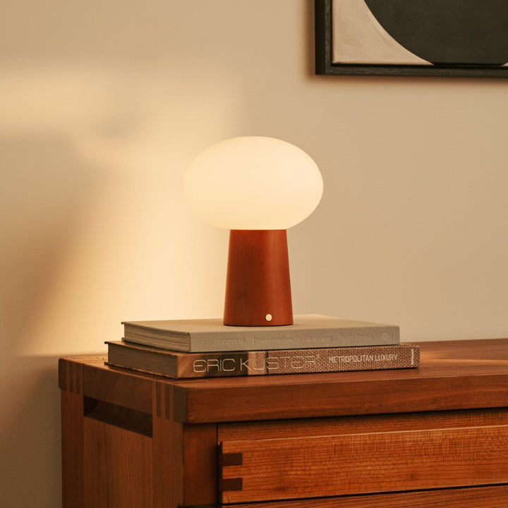 Max kastanje houten draadloze en oplaadbare lamp-milieuvriendelijk ontwerp