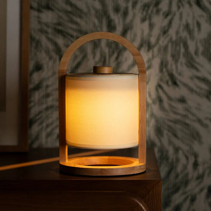 River Light Bruine Houten Oplaadbare Lamp – Dimbaar & Snoerloos Licht