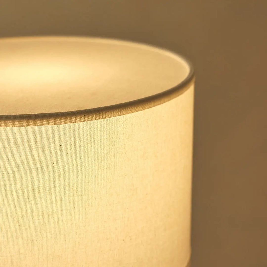 Isla travertijnlamp met katoenen kap – elegant en tijdloos