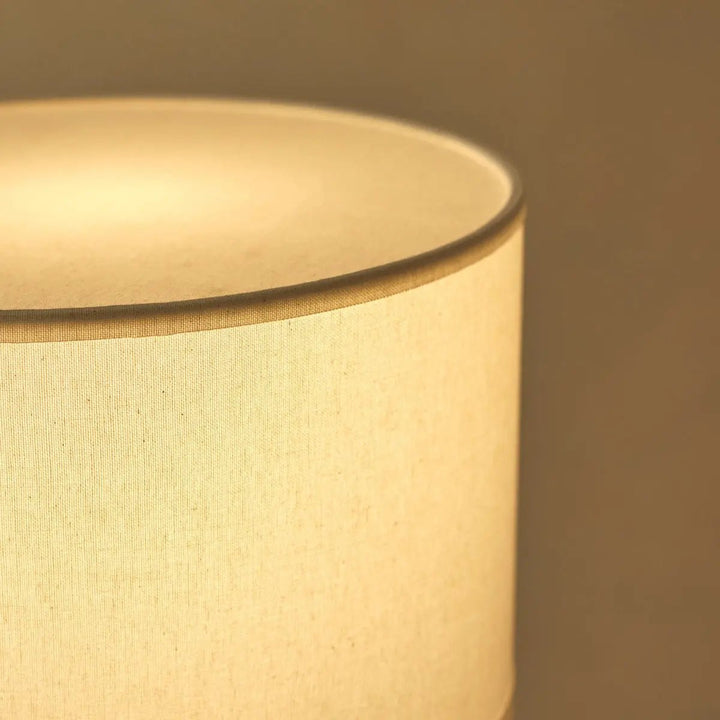 Isla travertijnlamp met katoenen kap – elegant en tijdloos