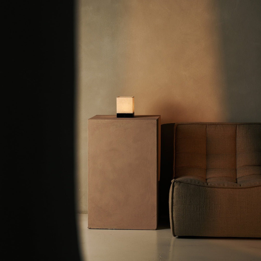 Zano Black Wireless Lamp met hout en linnen - Moodverlichting, LED -tafellamp met batterij