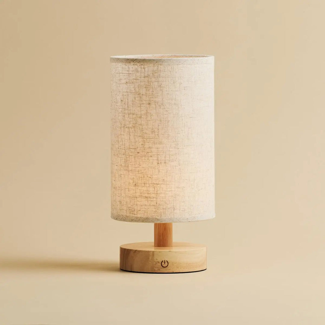 Ben lichtbruine houten donkerbruine tafellamp-oplaadbaar, dimbaar, USB-C aangedreven