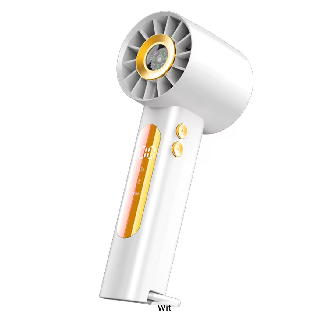 Turo 25 - Mini Handventilator – Oplaadbaar via USB – 3 Snelheden – Stil & Draagbaar - WIt