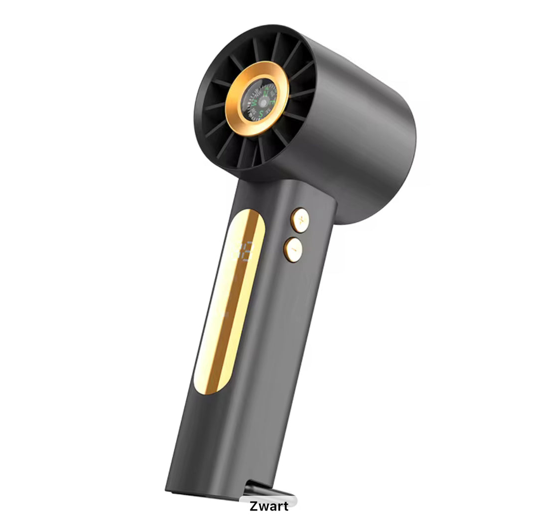 Turo 25 - Mini Handventilator – Oplaadbaar via USB – 3 Snelheden – Stil & Draagbaar - Grijs