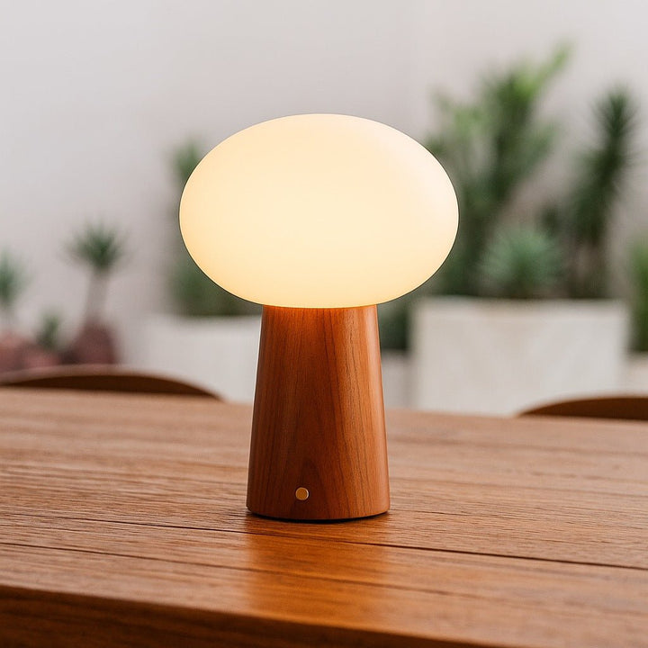 Max kastanje houten draadloze en oplaadbare lamp-milieuvriendelijk ontwerp