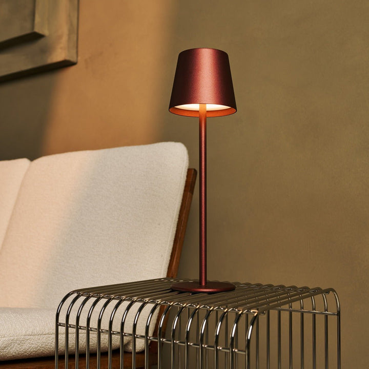 Jasper Bronze - Draadloze lamp met batterij L metaal, dimable & 3 lichtstadia