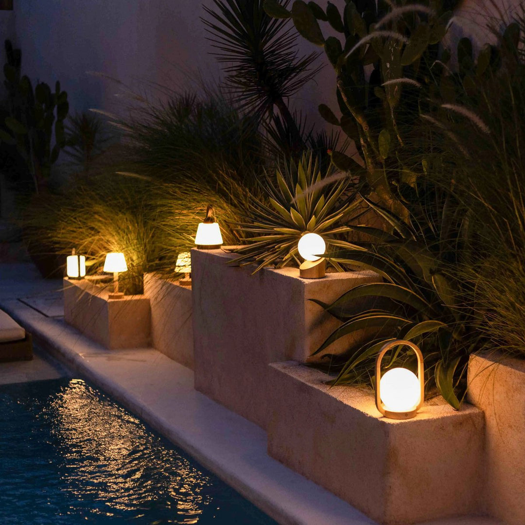 Skye kastanjebruine houten draadloze lamp | Oplaadbaar en dimbaar