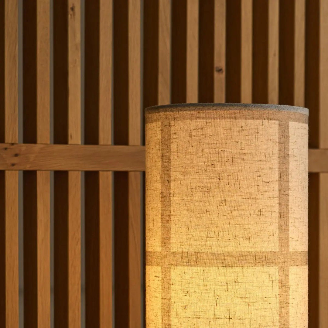 Sakura Donkerbruine Tafellamp met Linnen Kap | Handgemaakte en stijlvolle verlichting