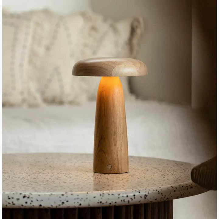Lennart Houten Tafellamp – Oplaadbare, dimbare en draadloze verlichting