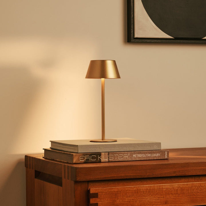 Milou Gold - tafellamp zonder kabel L Modern, Design & 3 Light Modi