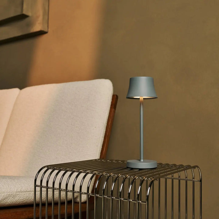 Combi Set Professional-8 X de Pijp Mini Mouse Gray oplaadbare tafellampen & 1 x Central Station Wireless Laying Station met Qi-Technology-Perfect voor restaurants, gastvrijheid en hotels