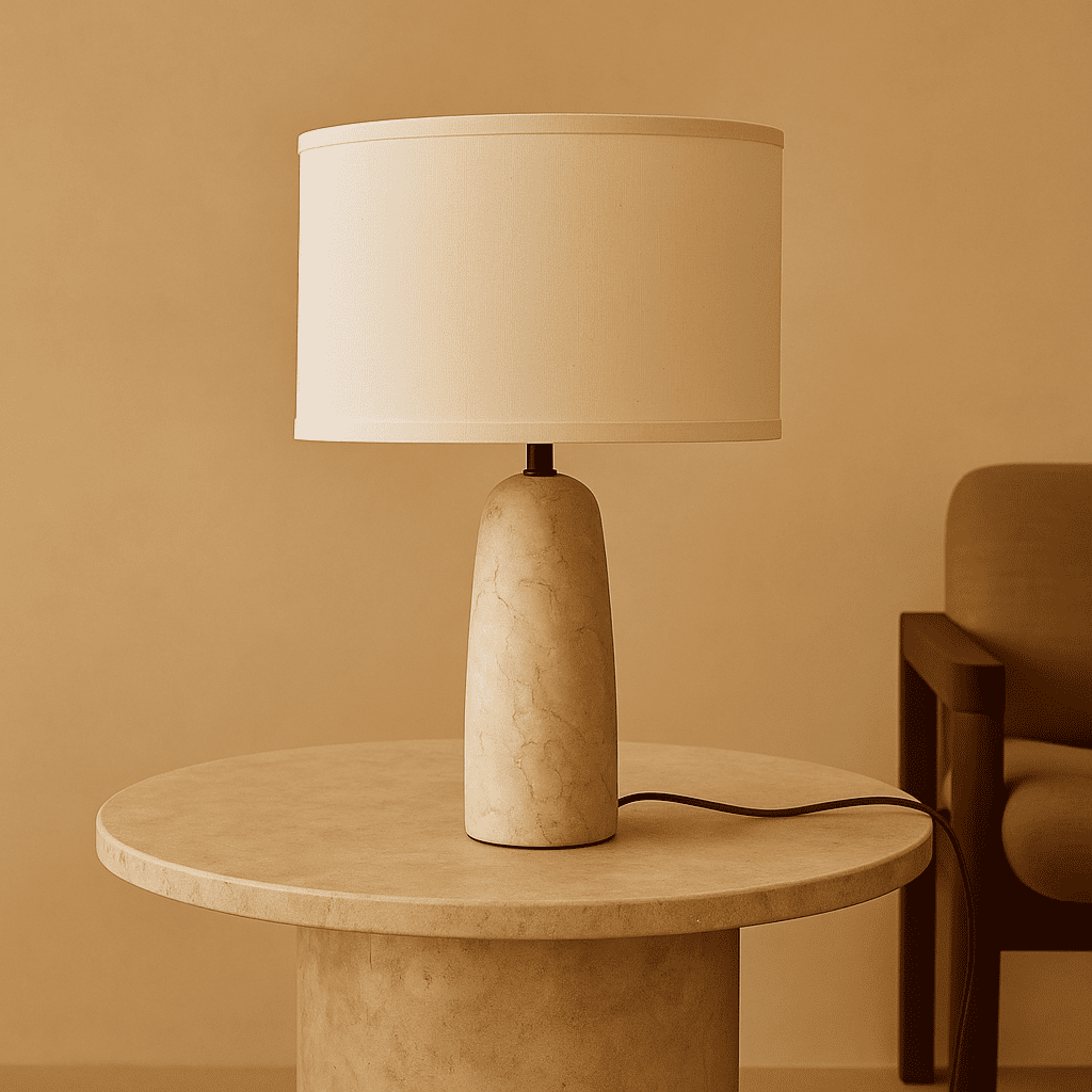 Charlotte Marmeren Lamp met Katoenen Kap – Elegante verlichting voor uw huis