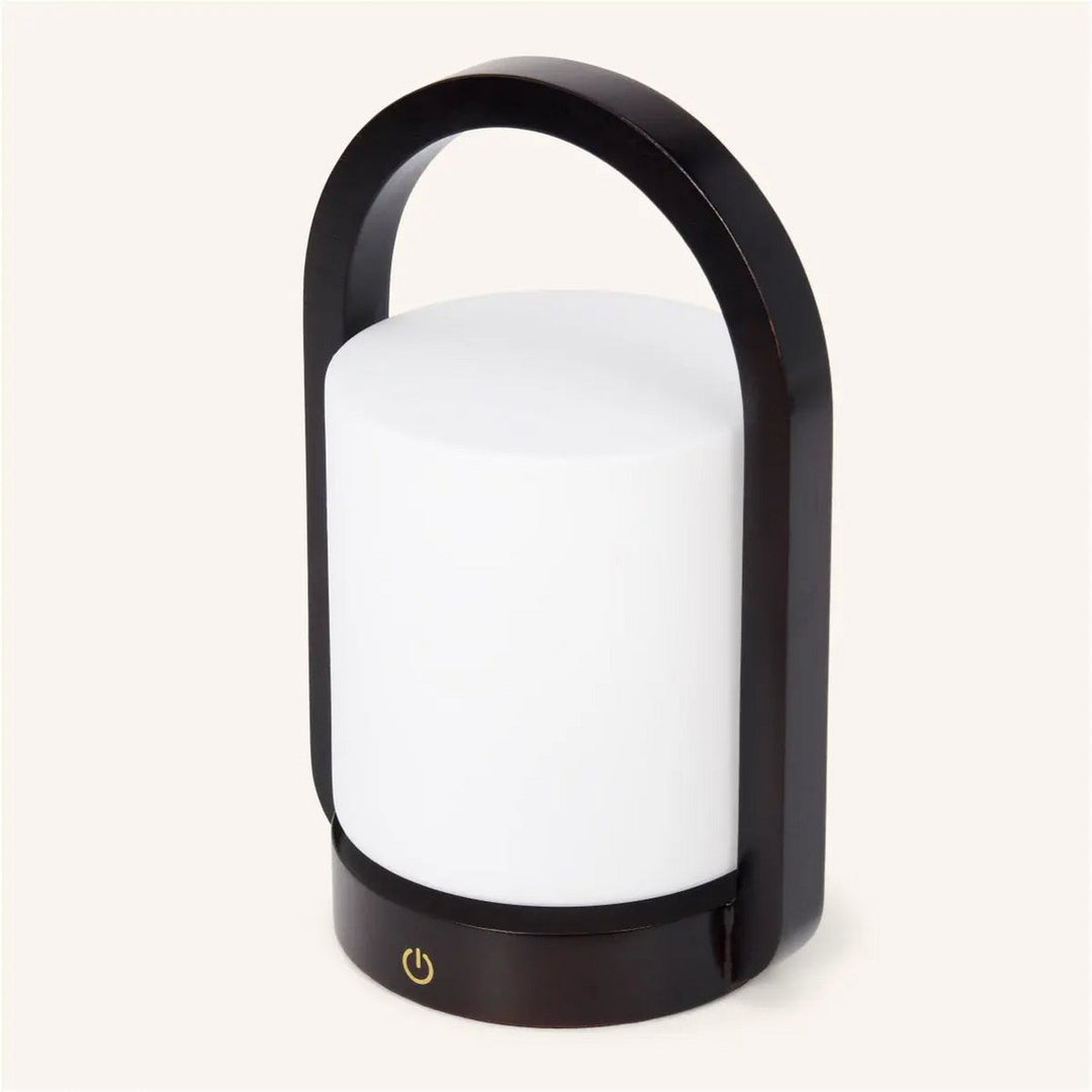 George donkerbruine houten lamp – oplaadbaar, dimbaar en draagbaar