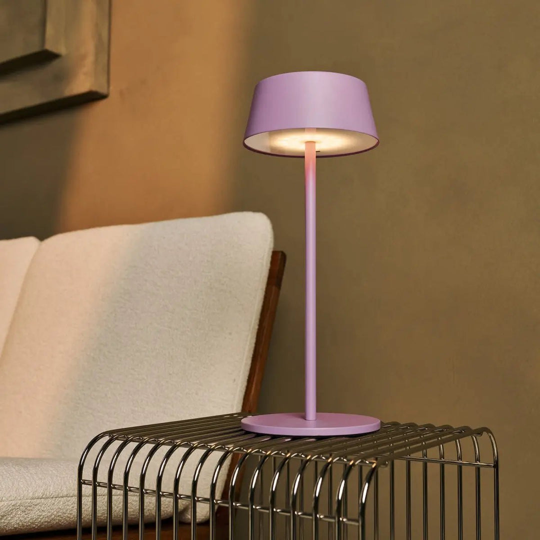 Hugo Violet Lila Oplaadbare tafellamp - Stijlvol, dimbare lamp & draadloos